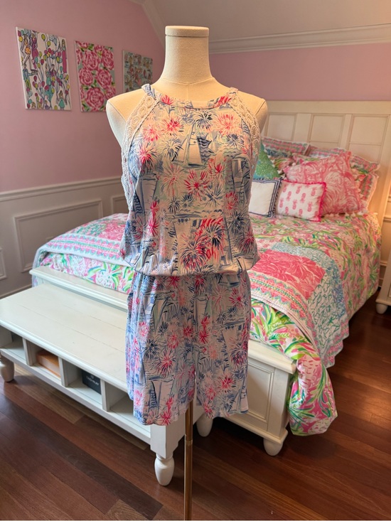 Lilly Pulitzer Pants - NWT Lilly Pulitzer Red & Blue Sailboat Sleeveless Romper